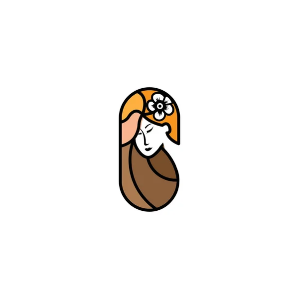 Γυναίκα Λογότυπο Ομορφιά Απλό Σχεδιασμό Διανυσματική Απεικόνιση — Διανυσματικό Αρχείο