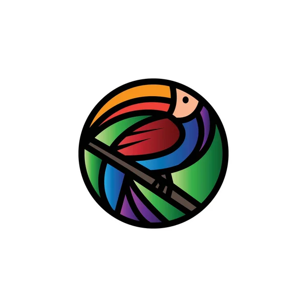 Color Pájaro Círculo Diseño Ilustración Vector — Archivo Imágenes Vectoriales