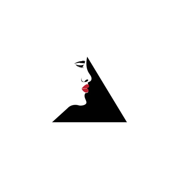 Moda Logo Kobieta Twarz Ilustracja Wektor Projekt — Wektor stockowy