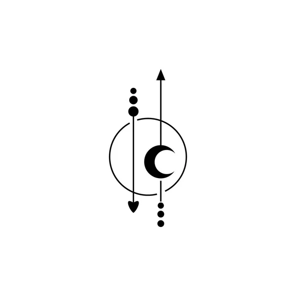 Freccia Luna Decorazione Cerchio Disegno Vettoriale — Vettoriale Stock
