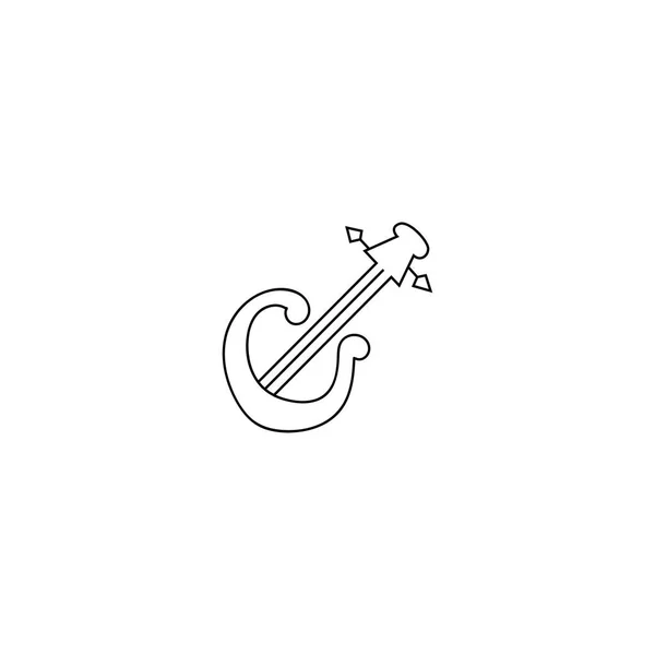 Violine Initial Design Line Illustration Vektor — Stockvektor