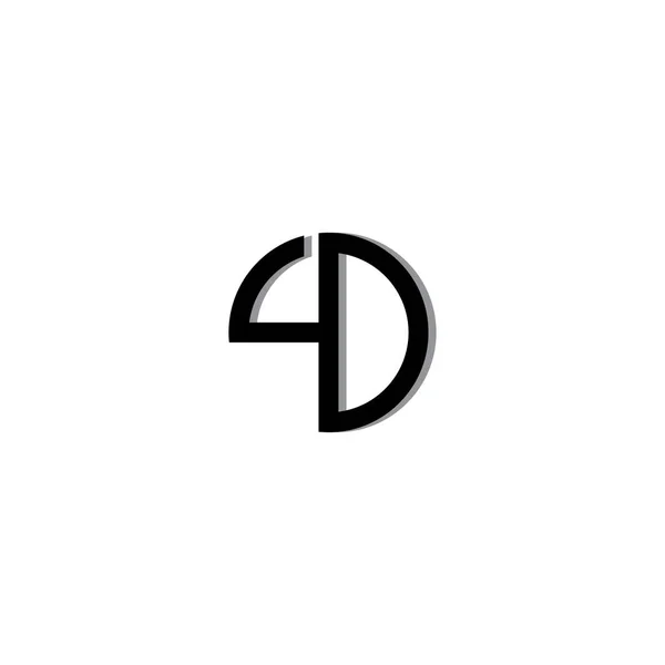 4Dロゴテンプレート円線デザインベクトル — ストックベクタ