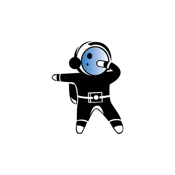 Astronauta Icono Persona Ilustración Lindo Diseño Vector — Vector de stock