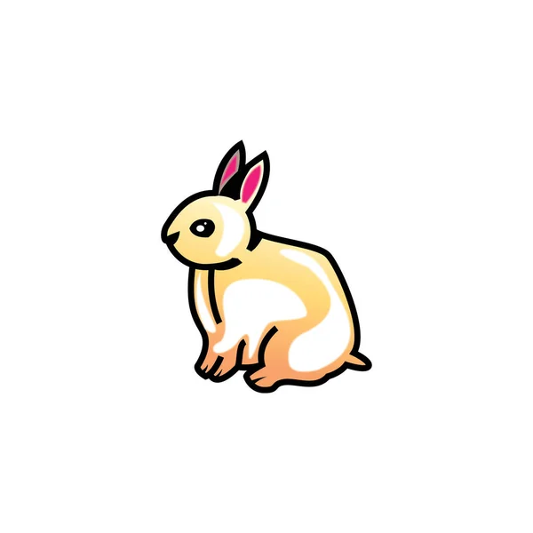 Kaninchen Symbol Farbe Linie Design Vektor Illustration — Stockvektor