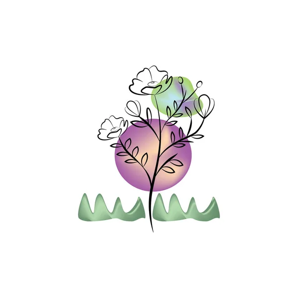 Abstract Flower Plant Illustration Vector Design Element — Stock Vector