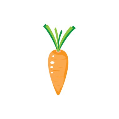 Havuç simgesi renk logo tasarımı vektör çizimi
