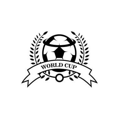 futbol dünya kupası amblemi logo tasarım illüstrasyonu
