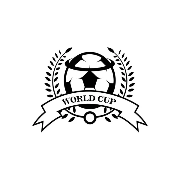 Voetbal Wereldbeker Embleem Logo Ontwerp Concept Illustratie — Stockvector