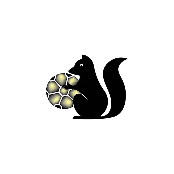 Dessin Vectoriel Illustration Logo Boule Écureuil — Image vectorielle