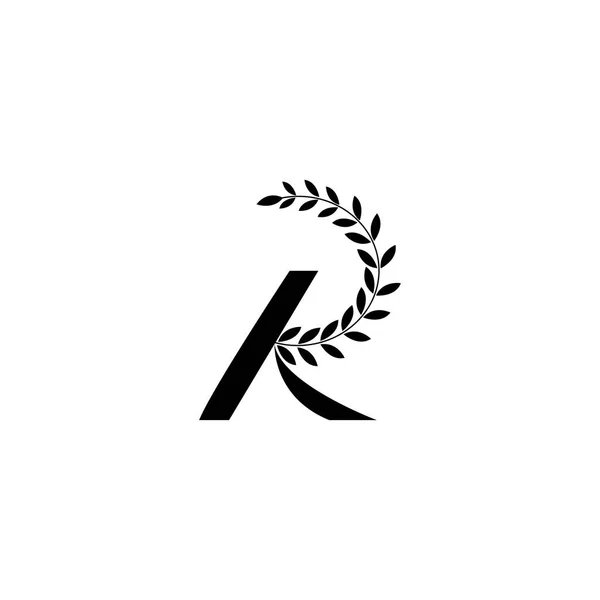 Harfi Logo Illüstrasyon Doğal Yaprak Tasarım Vektörü — Stok Vektör