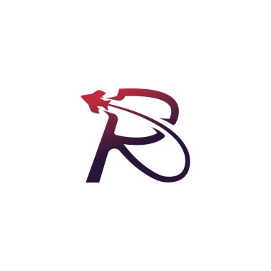 R logosu çizimi roket vektör tasarımı