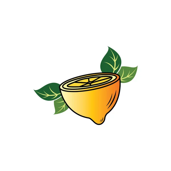 Limone Illustrazione Logo Icona Design Colore Vettore Clipart — Vettoriale Stock