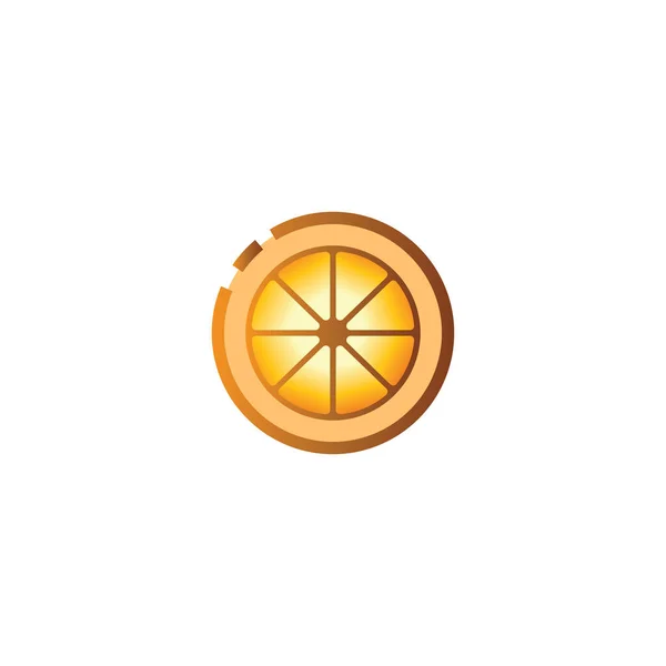 Limone Logo Icona Vettoriale Illustrazione Disegno Cerchio — Vettoriale Stock