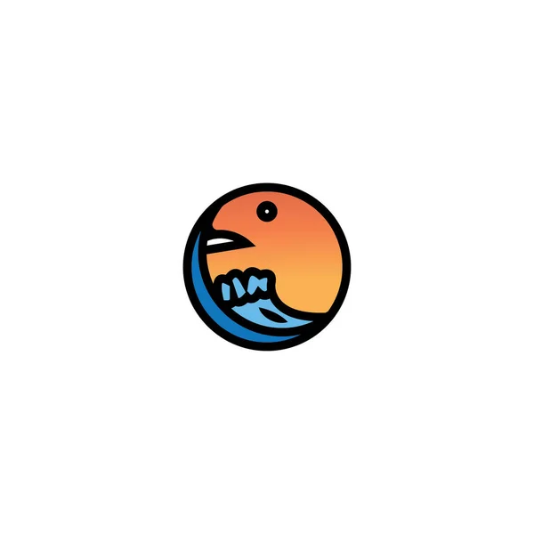 Fisk Logotyp Illustration Cirkel Hav Vektor Design — Stock vektor