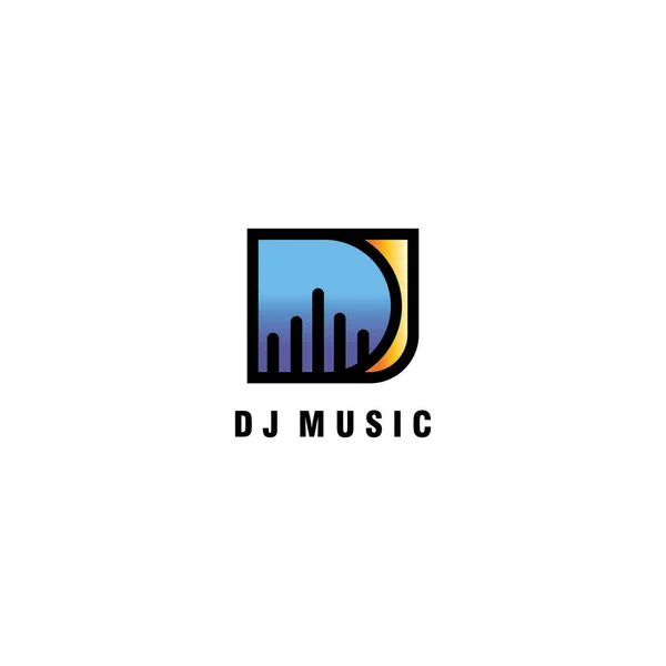 Musik Logo Design Initiale Vektorvorlage Farbe — Stockvektor