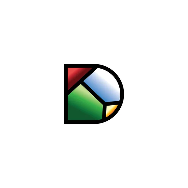 Dロゴウェブイラスト矢印デザイングラデーションカラーベクトル抽象 — ストックベクタ