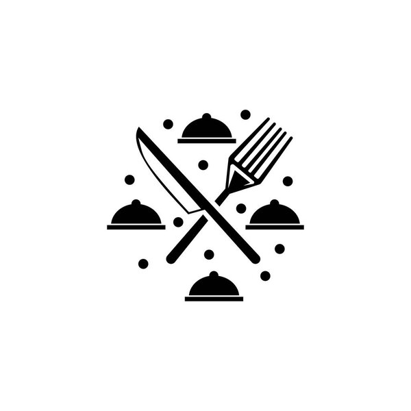 knife and fork cooking logo design abstract vector illustration