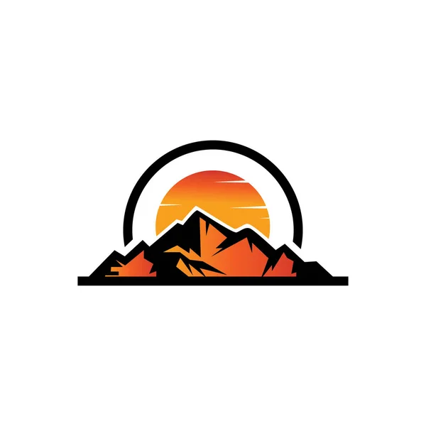 Векторная Иллюстрация Логотипа Восхода Солнца Горе — стоковый вектор