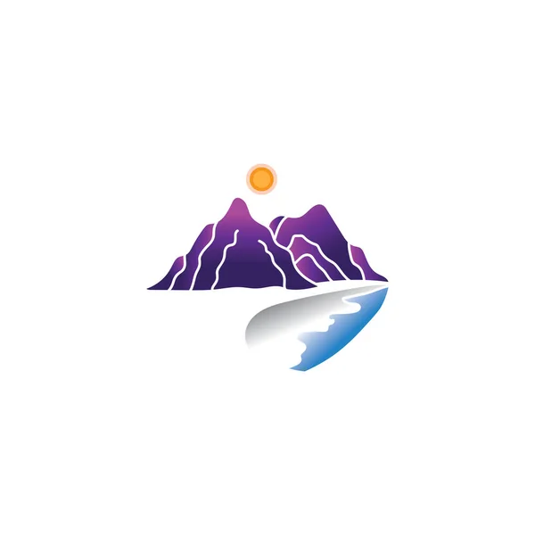 Berg Logo Minimalistische Landschaft Illustration Design Vektor — Stockvektor