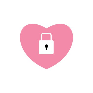 sevgi kilidi simgesi logo tasarımı vektör illüstrasyonu