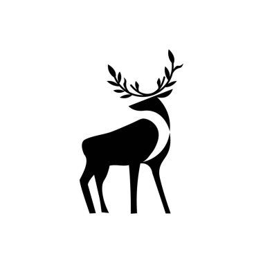 geyik doğası logosu soyut tasarım vektör çizimi