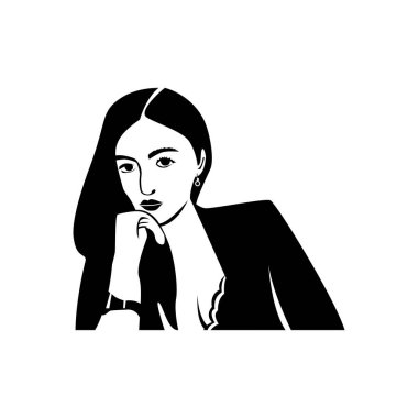 beautiful woman logo illustration face abstract design cosmetic female vector