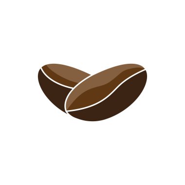 coffee bean logo illustration love vector color design element