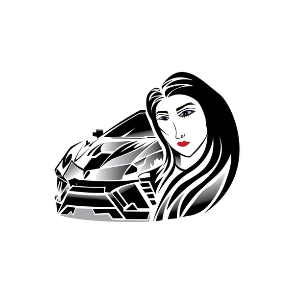 Elite Car Woman Abstract Design Vector Illustration — Stock Vector