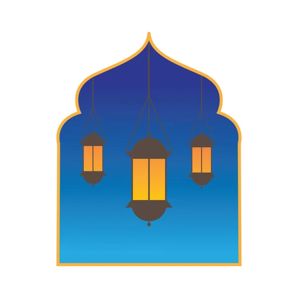 Дизайн Фонаря Шаблон Мечети Брошюра Иллюстрации Баннер Вектор Абстрактный — стоковый вектор