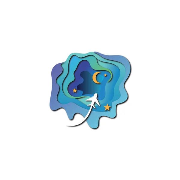 Νησί Εικονογράφηση Λογότυπο Ταξίδια Σχεδιασμό Χρώμα Στοιχείο Διάνυσμα — Διανυσματικό Αρχείο