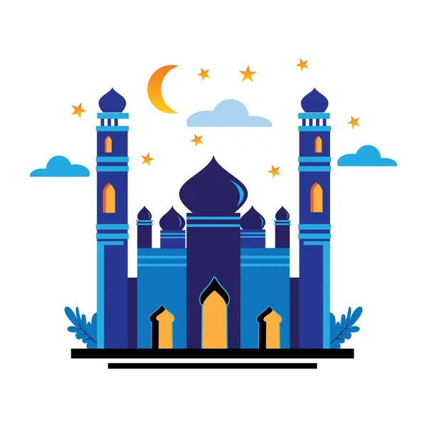 Mosque Logo Color Illustration Banner Vector Abstract Design Stock Illustration