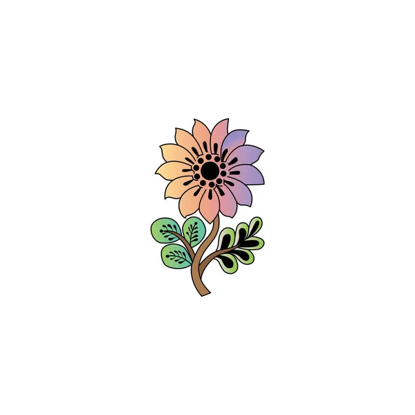 Illustration Végétale Fleur Naturelle Logo Illustration Vectorielle Abstraite Design — Image vectorielle