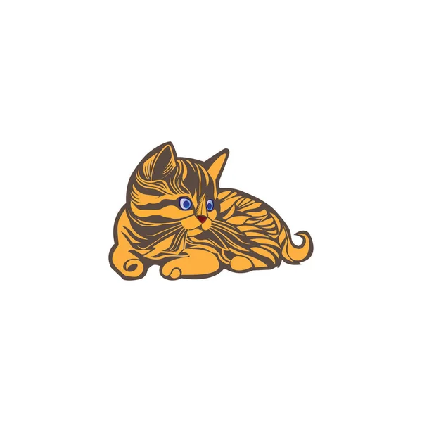 Cat Icon Clip Art Design Color Vector Illustration — Stock Vector