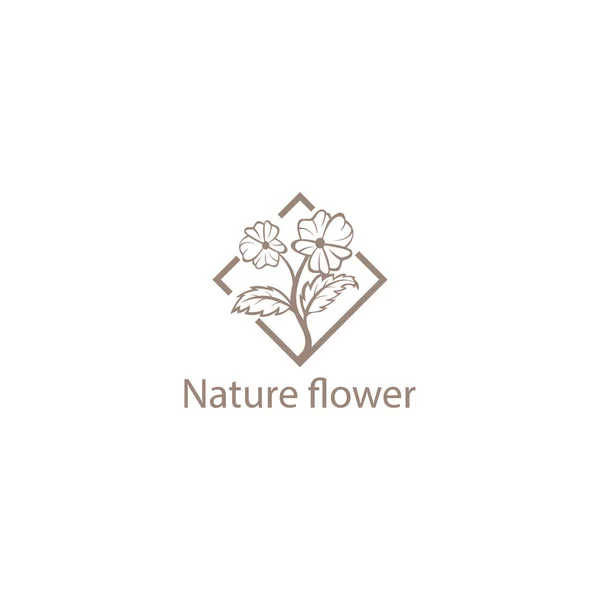 Natürliche Blume Pflanze Illustration Logo Abstrakt Vektor Illustration Design — Stockvektor
