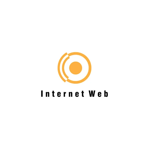 Internet Logo Vorlage Kreis Linie Design Vektor Illustration — Stockvektor