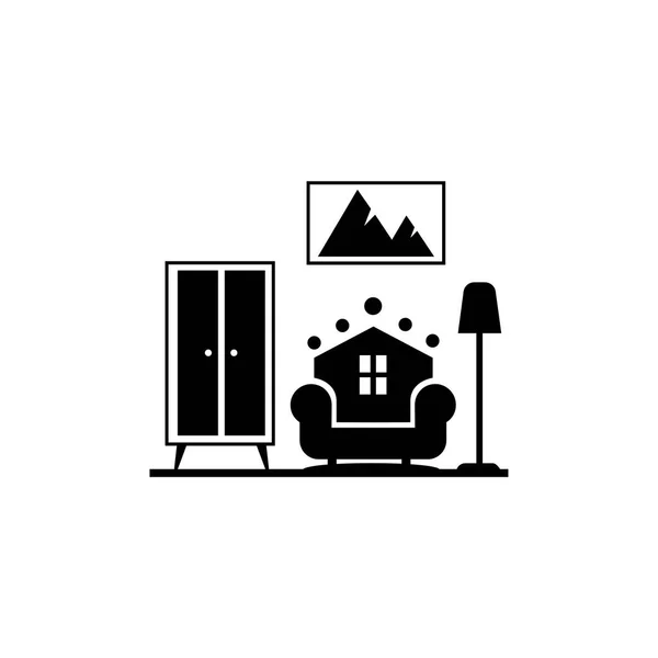 Diseño Del Logotipo Abstracto Interior Casa Vector Ilustración — Vector de stock