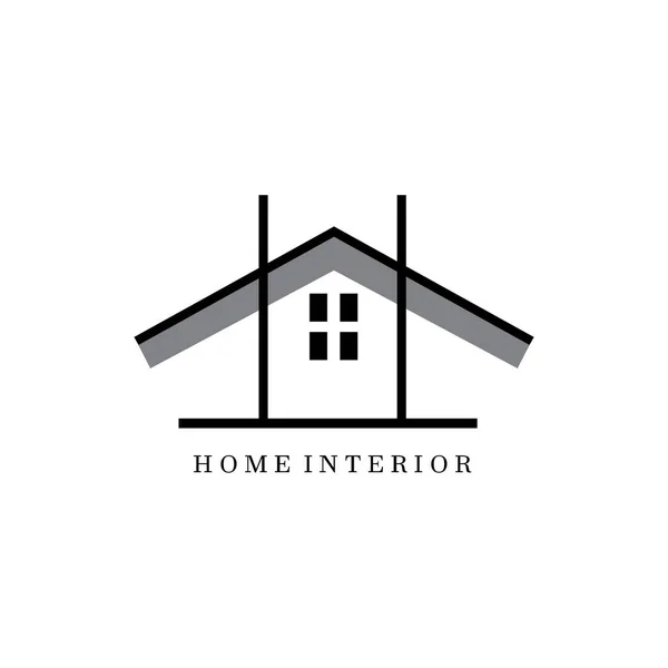 Interieur Abstract Logo Design Huis Vector Illustratie — Stockvector