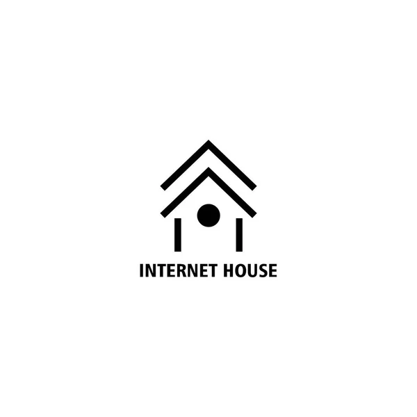 Internet Home Logo Template Line Ilustração Seta Design Vector —  Vetores de Stock