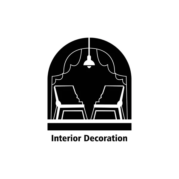 Innenraum Abstrakt Logo Design Haus Vektor Illustration — Stockvektor