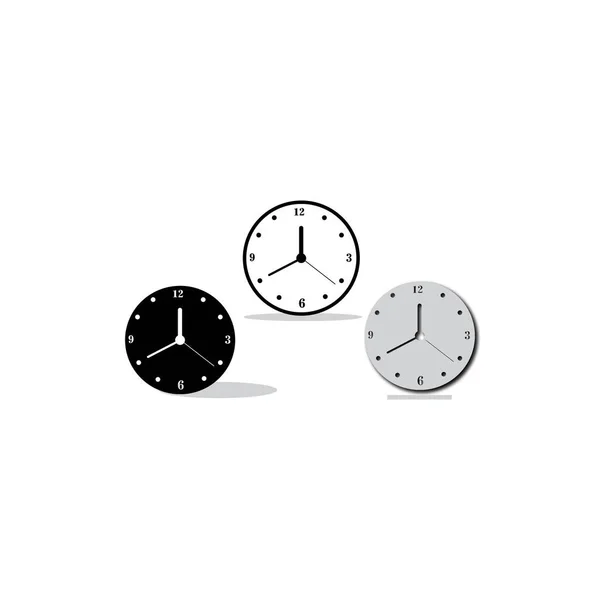 Duvar Saati Logo Simgesi Soyut Çember Vektör Illüstrasyon Tasarımı — Stok Vektör