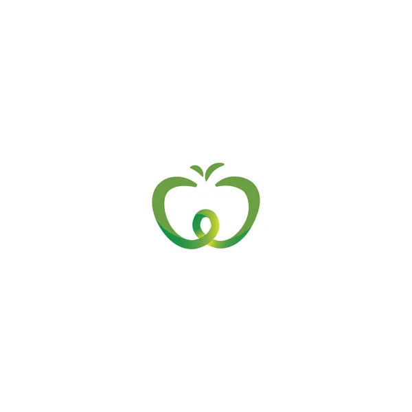 Яблучний Логотип Веб Простий Дизайн Векторна Кольорова Ілюстрація — стоковий вектор