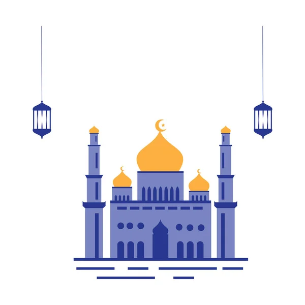 Moschee Religion Logo Vorlage Abstrakt Vektor Illustration Design — Stockvektor