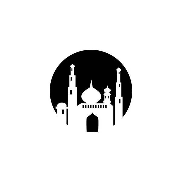 モスク宗教ロゴテンプレート抽象的なベクターイラストデザイン — ストックベクタ