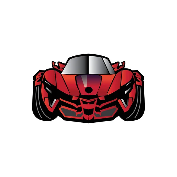 Icône Monstre Voiture Logo Vecteur Rouge Illustration Conception — Image vectorielle