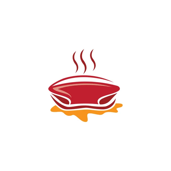 Μπριζόλα Κρέας Σάλτσα Λογότυπο Εικονογράφηση Διάνυσμα Αφηρημένη Σχεδίαση Τροφίμων — Διανυσματικό Αρχείο