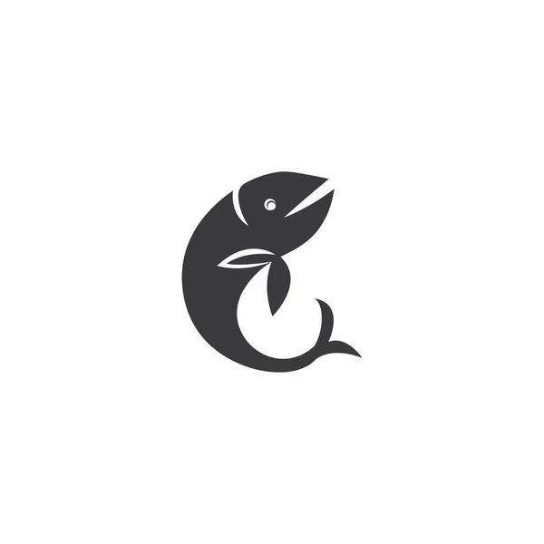 Deniz Balığı Logosu Illüstrasyon Vektörü Soyut Tasarımı — Stok Vektör