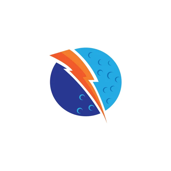 Piorun Elektryczność Logo Globalny Ilustracja Koło Wektor Ziemia Projekt — Wektor stockowy