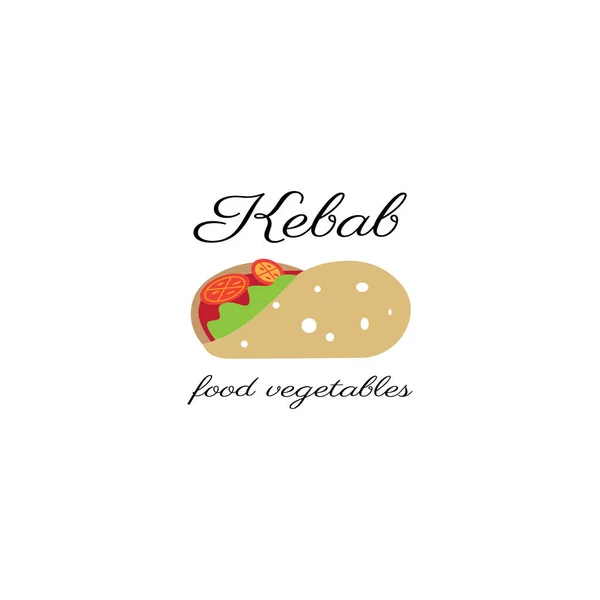 Kebab Τροφίμων Λογότυπο Πρότυπο Εικονογράφηση Σχεδιασμό Διάνυσμα Κλιπ Τέχνης — Διανυσματικό Αρχείο