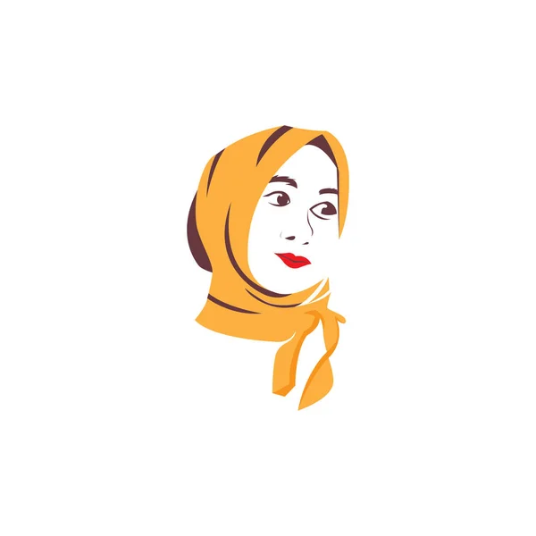 Hijab Muçulmano Moda Mulher Logotipo Design Abstrato Vetor Ilustração Design — Vetor de Stock