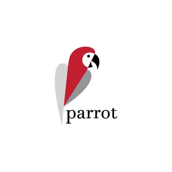 Papağan Kuş Logosu Çizimi Soyut Renk Element Tasarım Vektörü — Stok Vektör